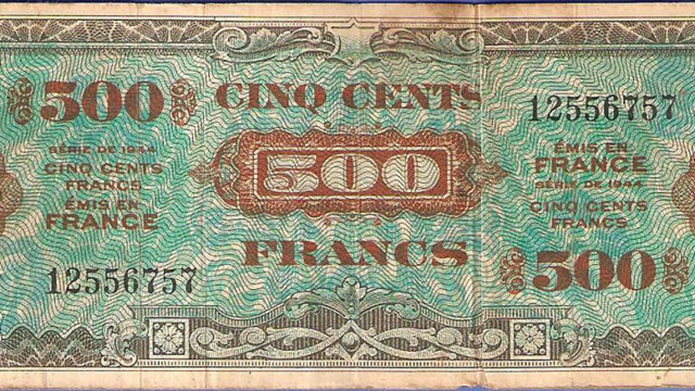 500 francs Drapeau type 1944