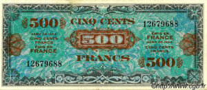 500 francs Drapeau type 1944