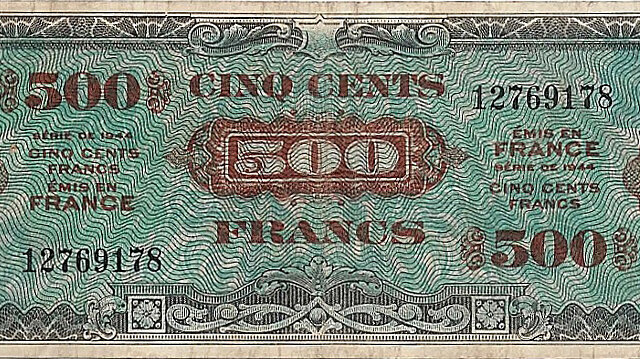 500 francs Drapeau type 1944