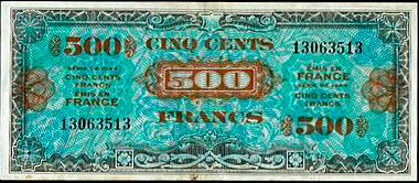 500 francs Drapeau type 1944