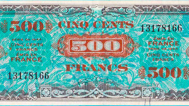 500 francs Drapeau type 1944