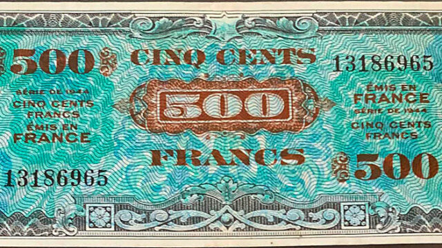 500 francs Drapeau type 1944