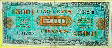 500 francs Drapeau type 1944