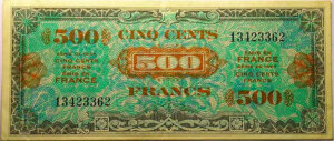 500 francs Drapeau type 1944