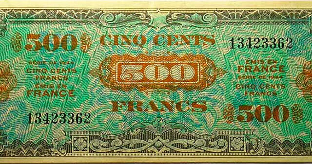 500 francs Drapeau type 1944