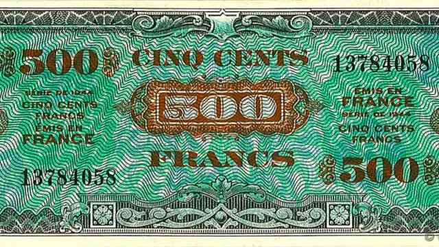 500 francs Drapeau type 1944