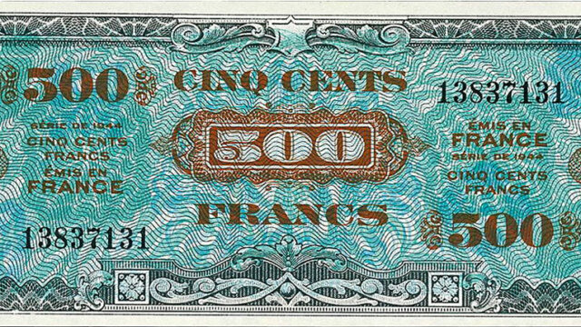 500 francs Drapeau type 1944