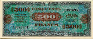 500 francs Drapeau type 1944