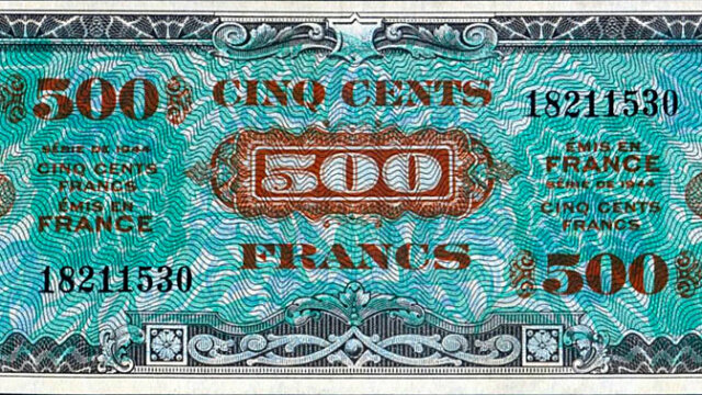 500 francs Drapeau type 1944