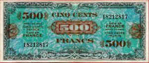 500 francs Drapeau type 1944