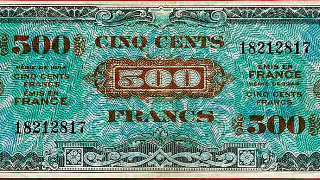 500 francs Drapeau type 1944