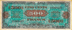 500 francs Drapeau type 1944