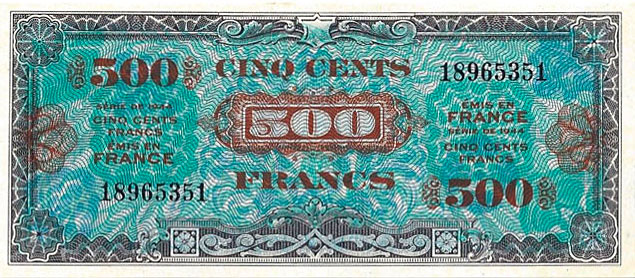 500 francs Drapeau type 1944