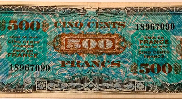 500 francs Drapeau type 1944