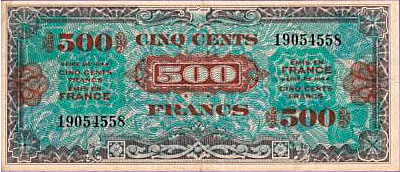 500 francs Drapeau type 1944