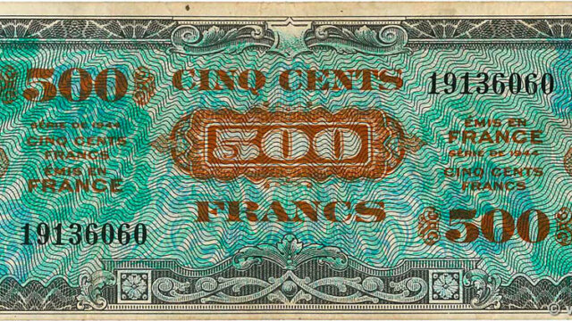 500 francs Drapeau type 1944