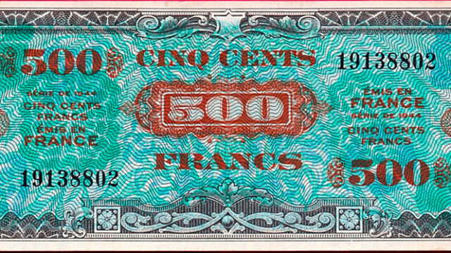 500 francs Drapeau type 1944