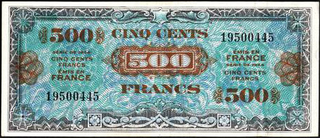 500 francs Drapeau type 1944