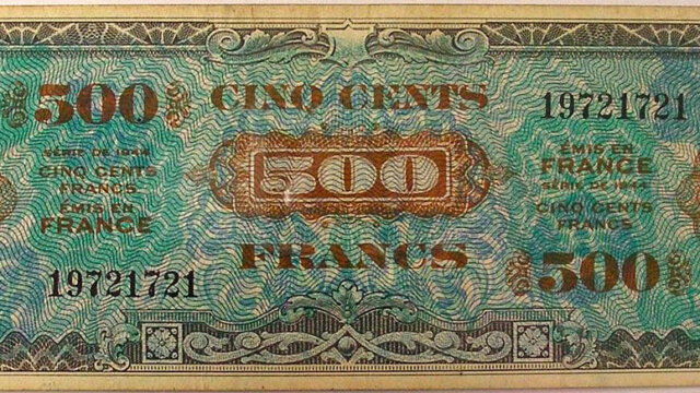 500 francs Drapeau type 1944