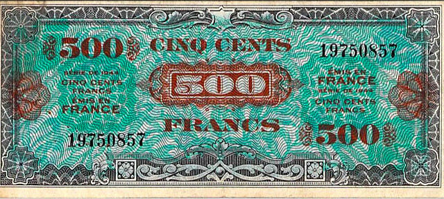 500 francs Drapeau type 1944