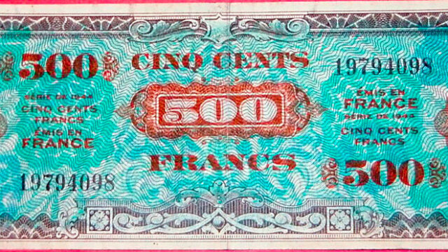 500 francs Drapeau type 1944