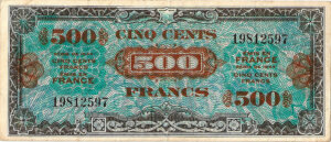 500 francs Drapeau type 1944