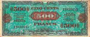 500 francs Drapeau type 1944