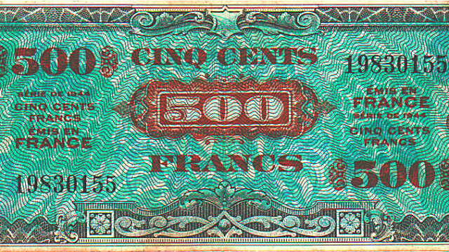 500 francs Drapeau type 1944