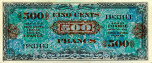 500 francs Drapeau type 1944