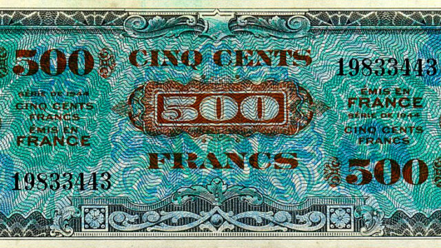 500 francs Drapeau type 1944