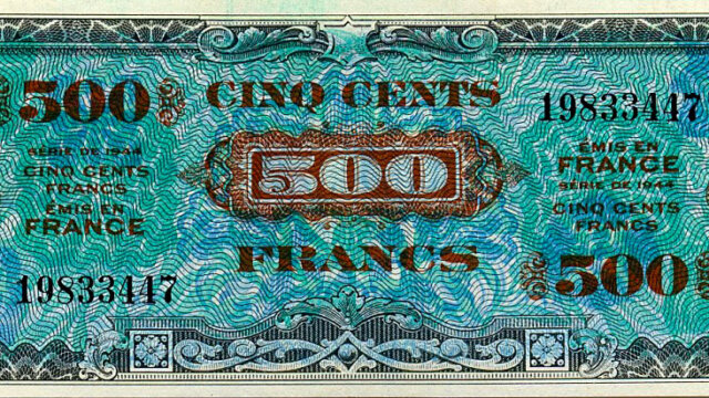 500 francs Drapeau type 1944