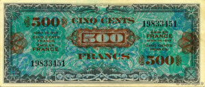 500 francs Drapeau type 1944