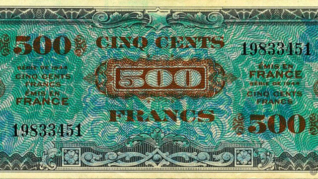 500 francs Drapeau type 1944