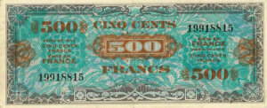 500 francs Drapeau type 1944