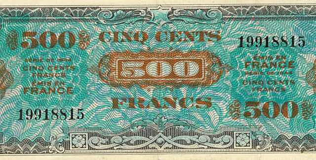 500 francs Drapeau type 1944