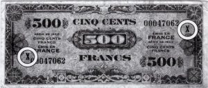 500 francs Drapeau type 1944