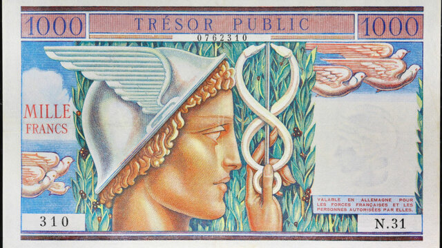 1000 francs Trésor Public type 1955