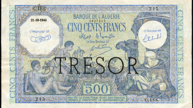 500 francs Algérie type 1943