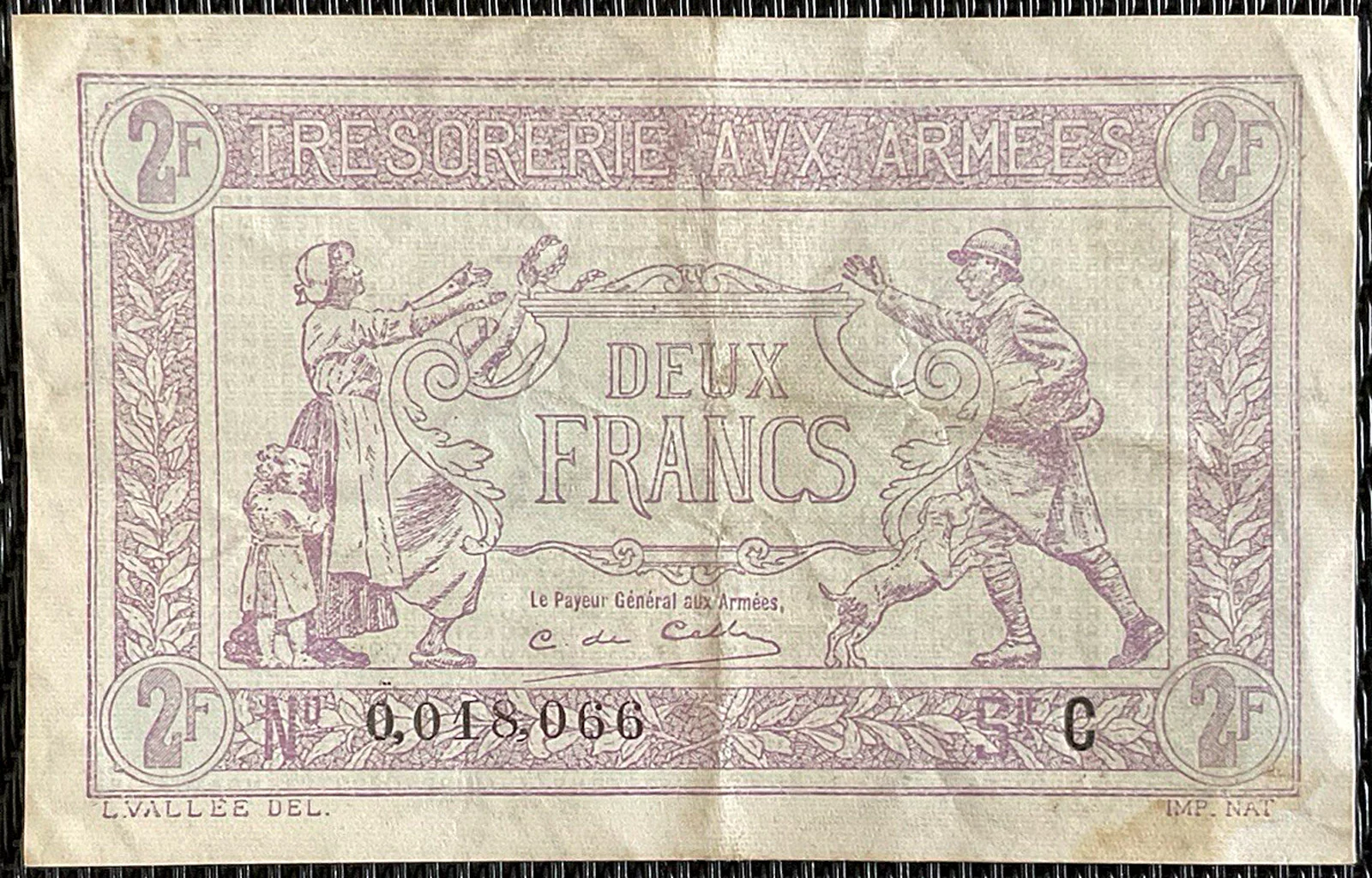2 francs Trésorerie aux armées, lettre C