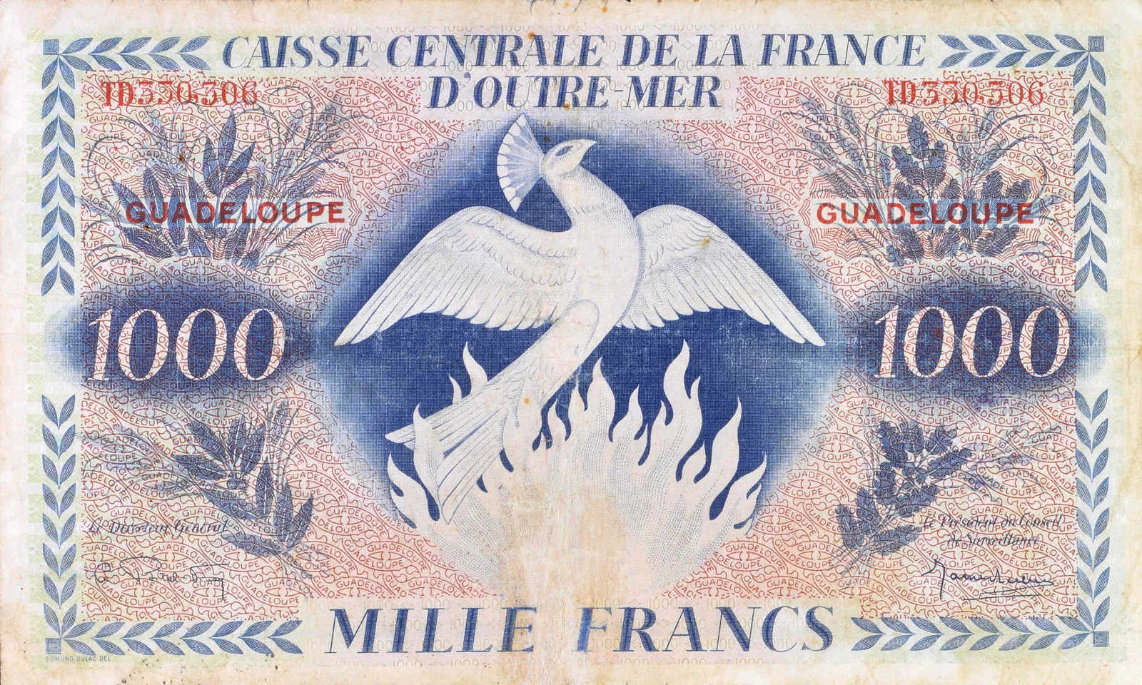1000 francs Phénix Guadeloupe type 1944