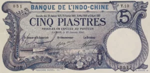 5 Piastres type 1906 violet Saïgon (avec décrets)