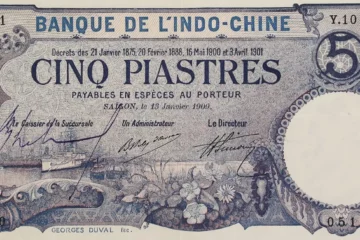 5 Piastres type 1906 violet Saïgon (avec décrets)