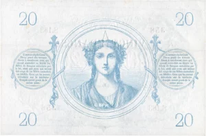 verso du billet de 20 francs type 1871 (Chazal)