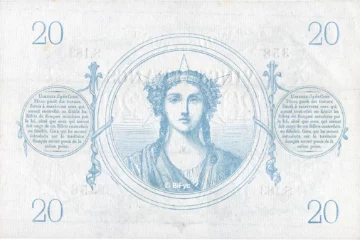 verso du billet de 20 francs type 1871 (Chazal)